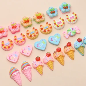 1pcs Cartoon Ice Cream Cone Cake Candy Decoration Patch Diy Handmade Cream Glue Hair Accessories Mobile Phone Shell Accessories