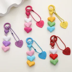 Creative Acrylic Gothic Y2k Love Heart Pendant Cute Stylish Keychain Gift Mobile Phone Accessories Bag Key Decoration